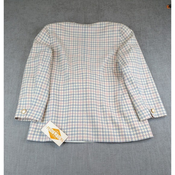 NWT Pendelton Blazer Womens 16 Plus Houndstooth Virgin Wool Made USA Vintage - Picture 3 of 9